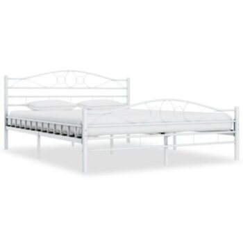 Marco de cama de metal blanco 180x200 cm 17