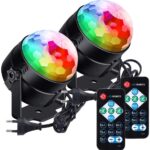 Lunsy - Juego de 2 bolas LED estroboscópicas RGB 12