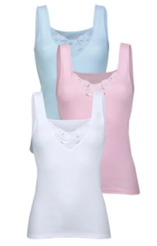 Camiseta de tirantes con estampado azul cielo/rosa/blanco 10