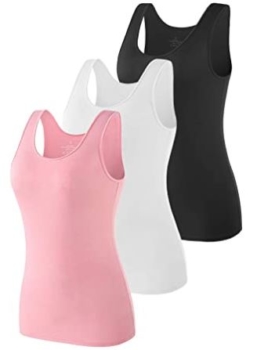 Camiseta de tirantes blanca/negra/rosa - Vislivin 5