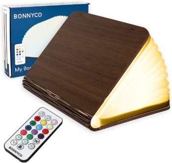 Bonnyco Lámpara LED plegable de madera para libros 51
